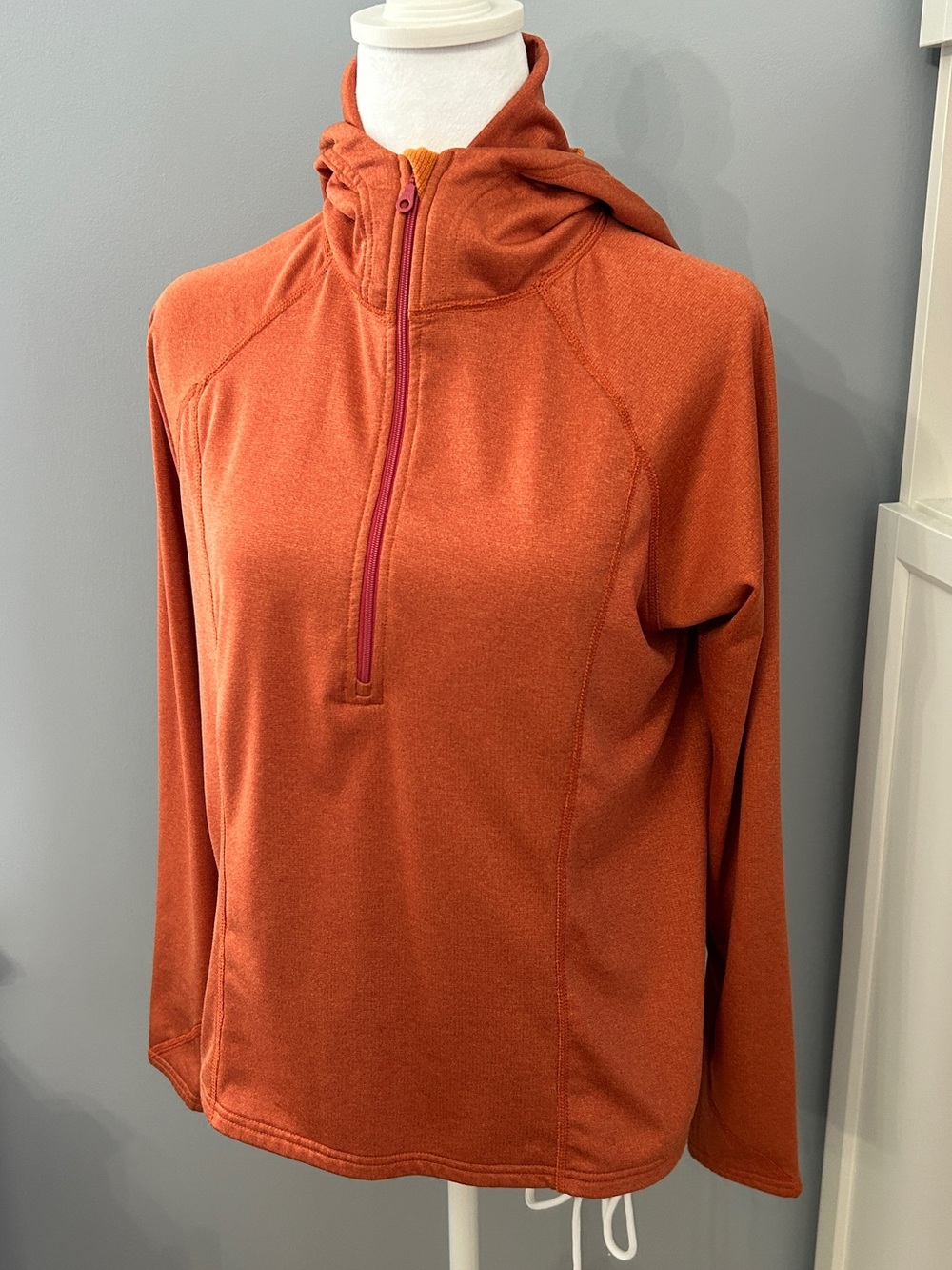 Pendleton Women's Small Rust Orange 1/4 Zip Pullover Hoodie Activewear Top